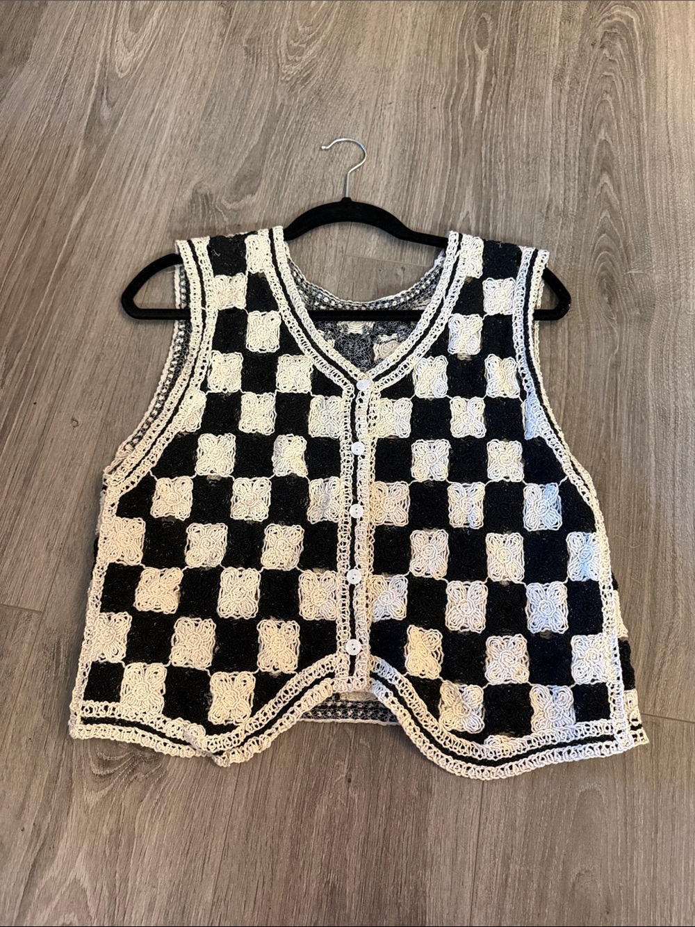 Checkered sweater vest